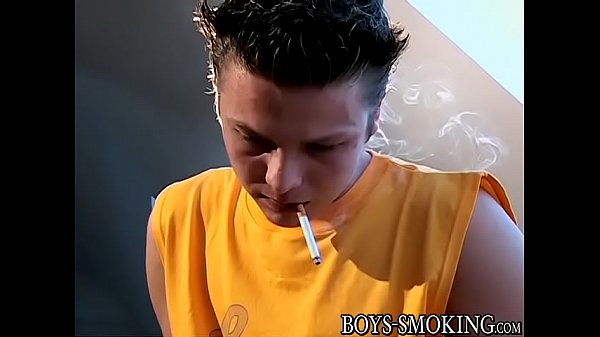 Shy smoker Stone gets comfortable and strokes his pecker