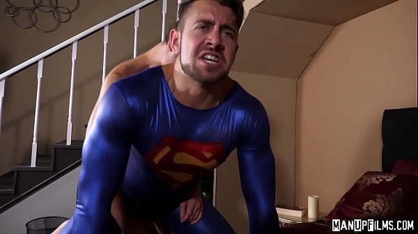 Superman Dante Colle Dominates Bad Guy Michael Delray! Cosplay Chastity!