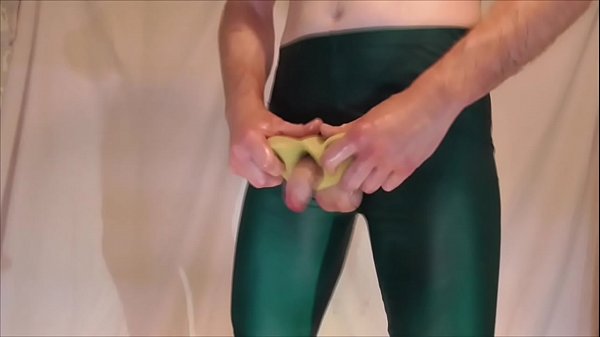 Sponge fucked hard though green lycra shorts